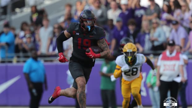 TCU tight end Jared Wiley had a career day against Baylor - November 18, 2023.